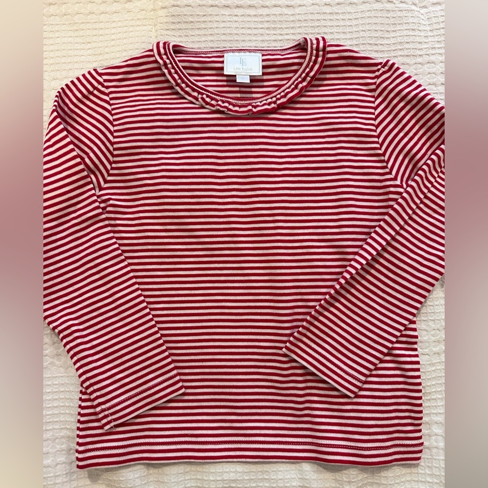 Little English Red and White Striped Top